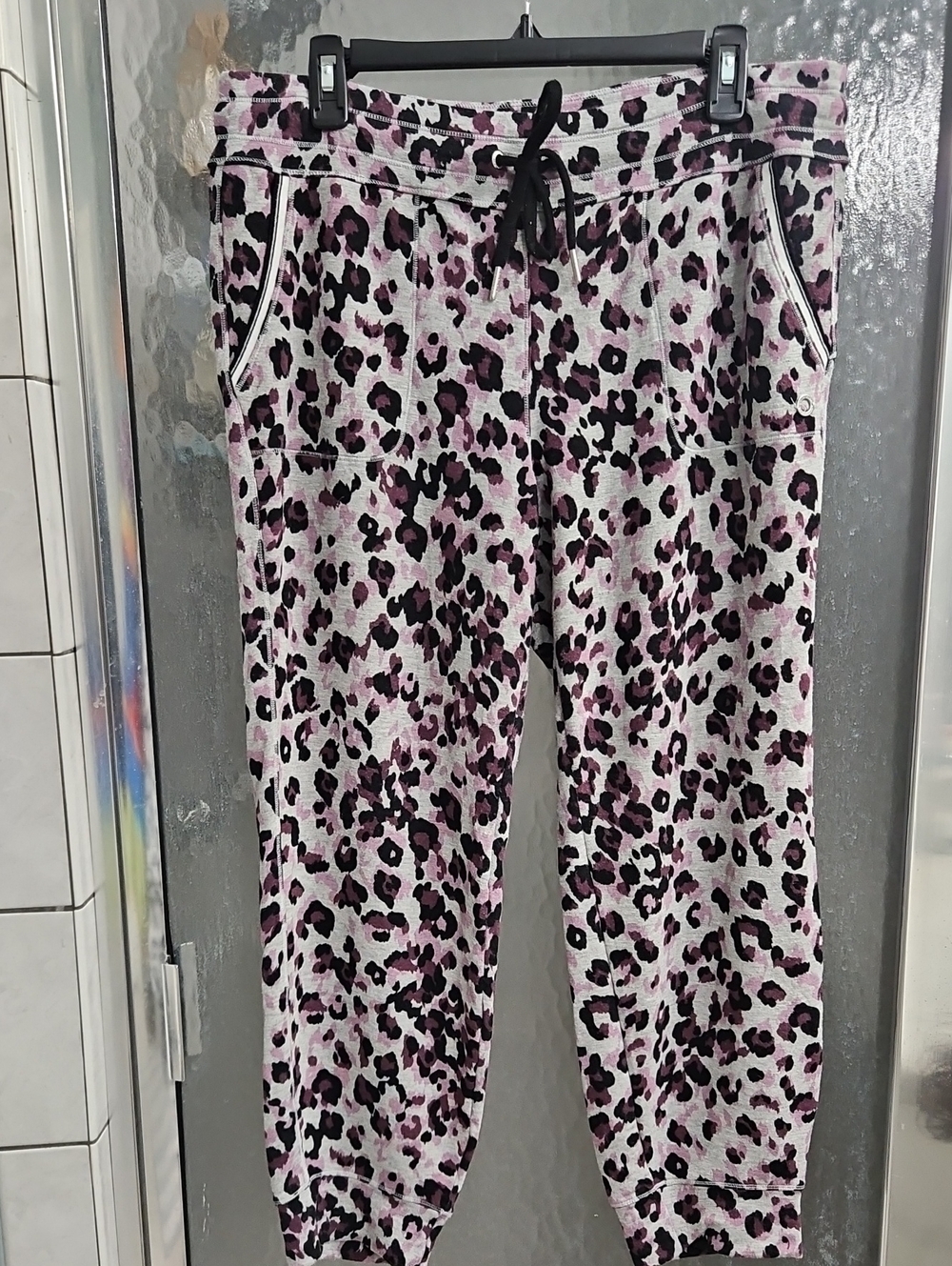 Calvin Klein Performance Pink & Black Leopard-Print Joggers